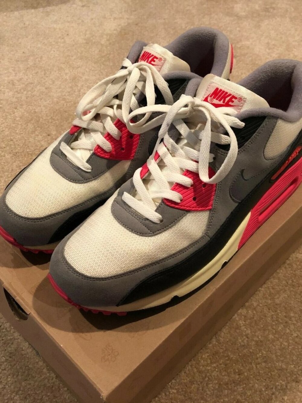 100% Authentic Nike Infrared Air Max 90 Vintage 2013 Size 13 US Men's 543361-161